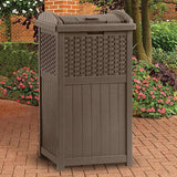 deck boxes, outdoor trash can, resin wicker trash hideaway