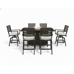 adeline counter height fire table set, patio dining furniture